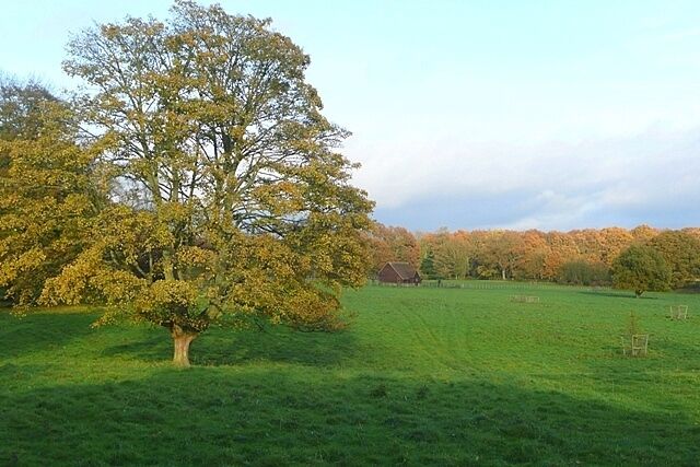 Pasture at Merrimoles Looking north-east from a bridleway passing Lower Highmoor.