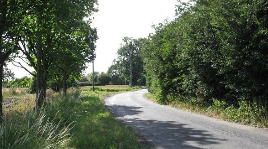Bellcross Lane near Kilpin Pike, East Riding of Yorkshire, England looking towards Howden. Whilst not dramatic, the lanes and footpaths in the area are all attractive, especially on a sunny day