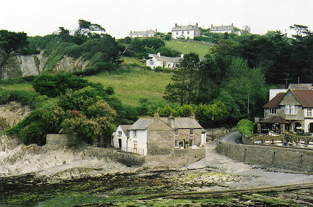 Ilfracombe: converted watermill at Lee Bay. The mill  centre image  overlooks the beach and is now a private residence