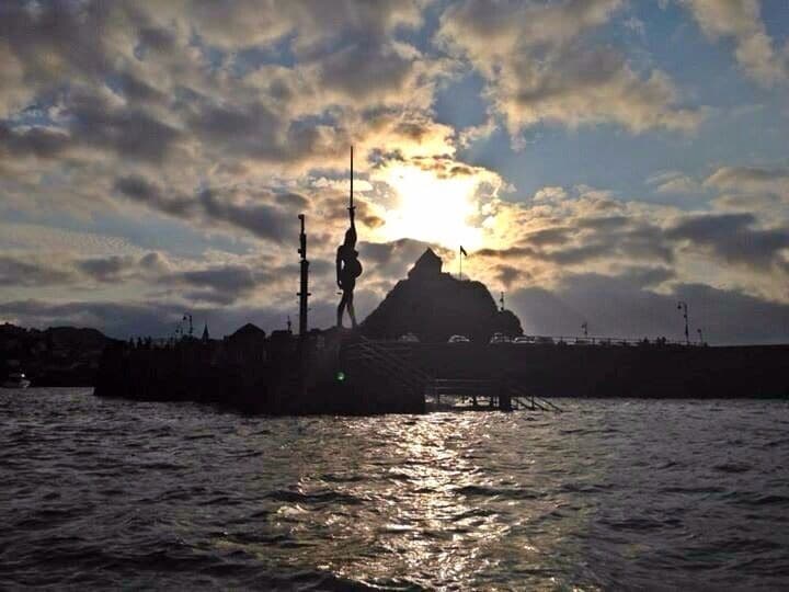 Verity at Ilfracombe Harbour entrance and St Nicholas Chapel on Lantern Hill - built in 1361 and houses the UK's oldest working lighthouse. 
Coming back into Ilfracombe harbour on Ilfracombe Sea Safari. 
#goldenhour