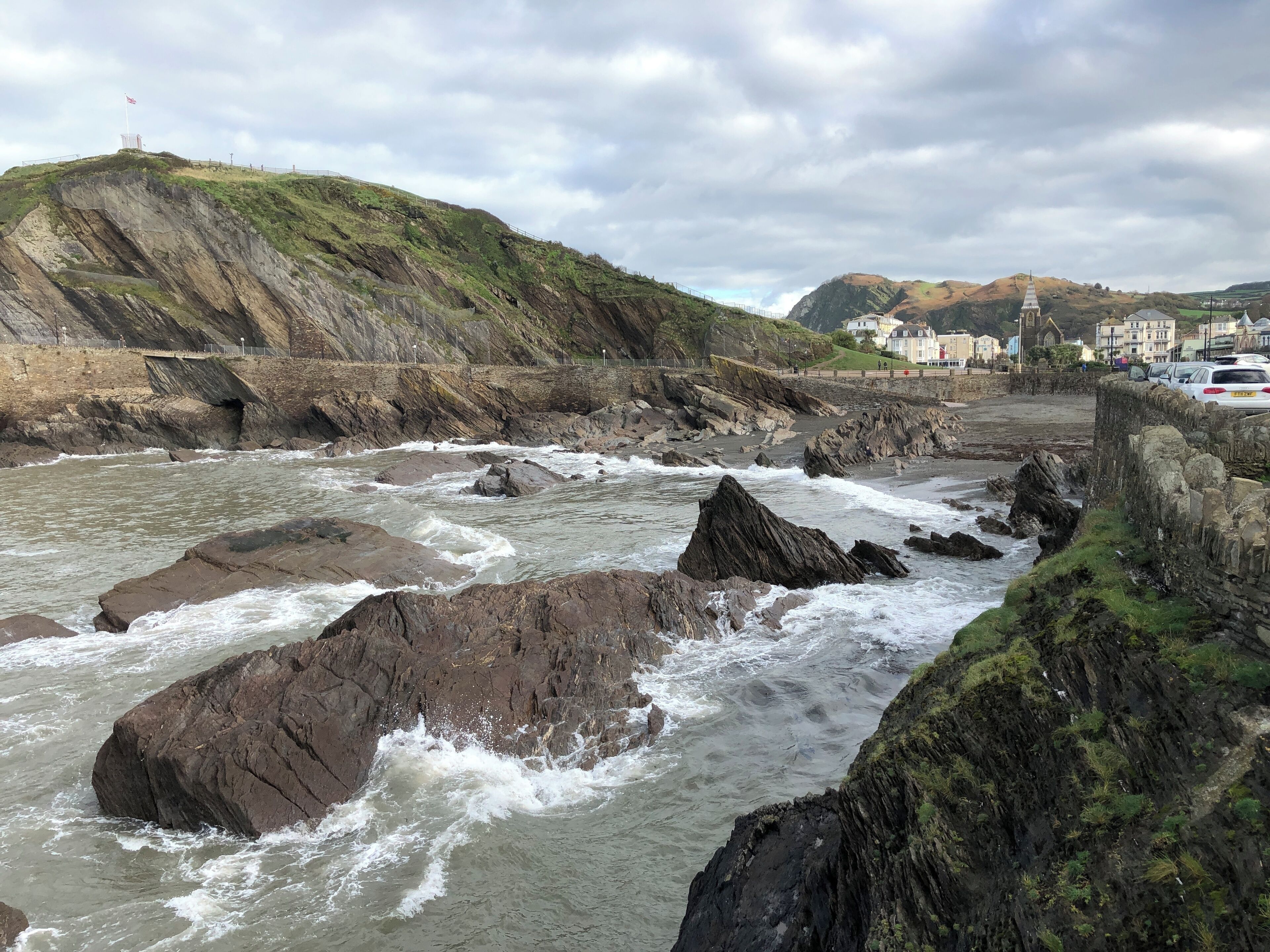 The day after the big storm, it was so peaceful at the beach (2nd November 2019).  The geology of this area was stunning, particularly with the slate formations.