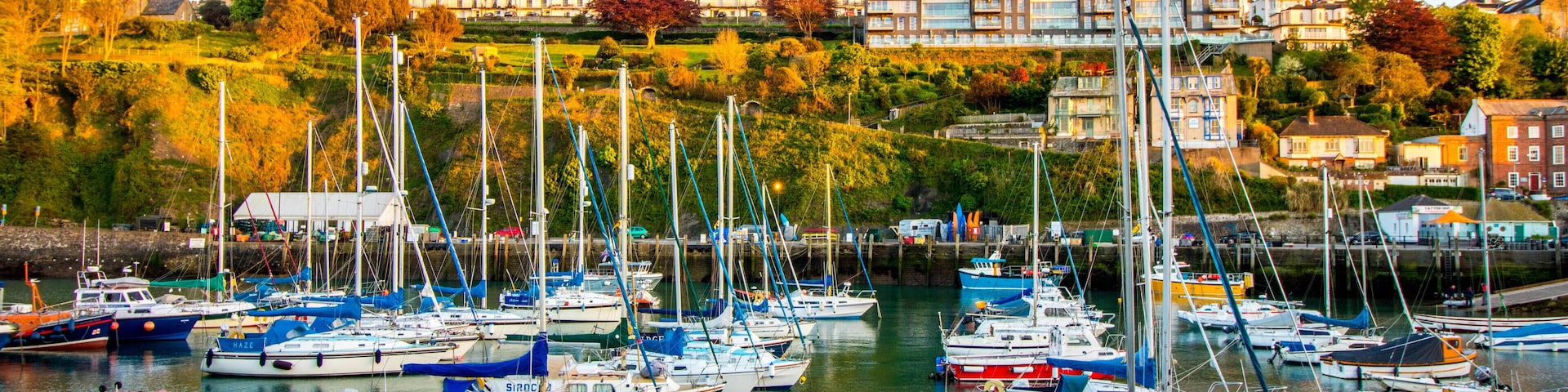 MR4Y2F Sunny evening at Ilfracombe harbour in Devon
