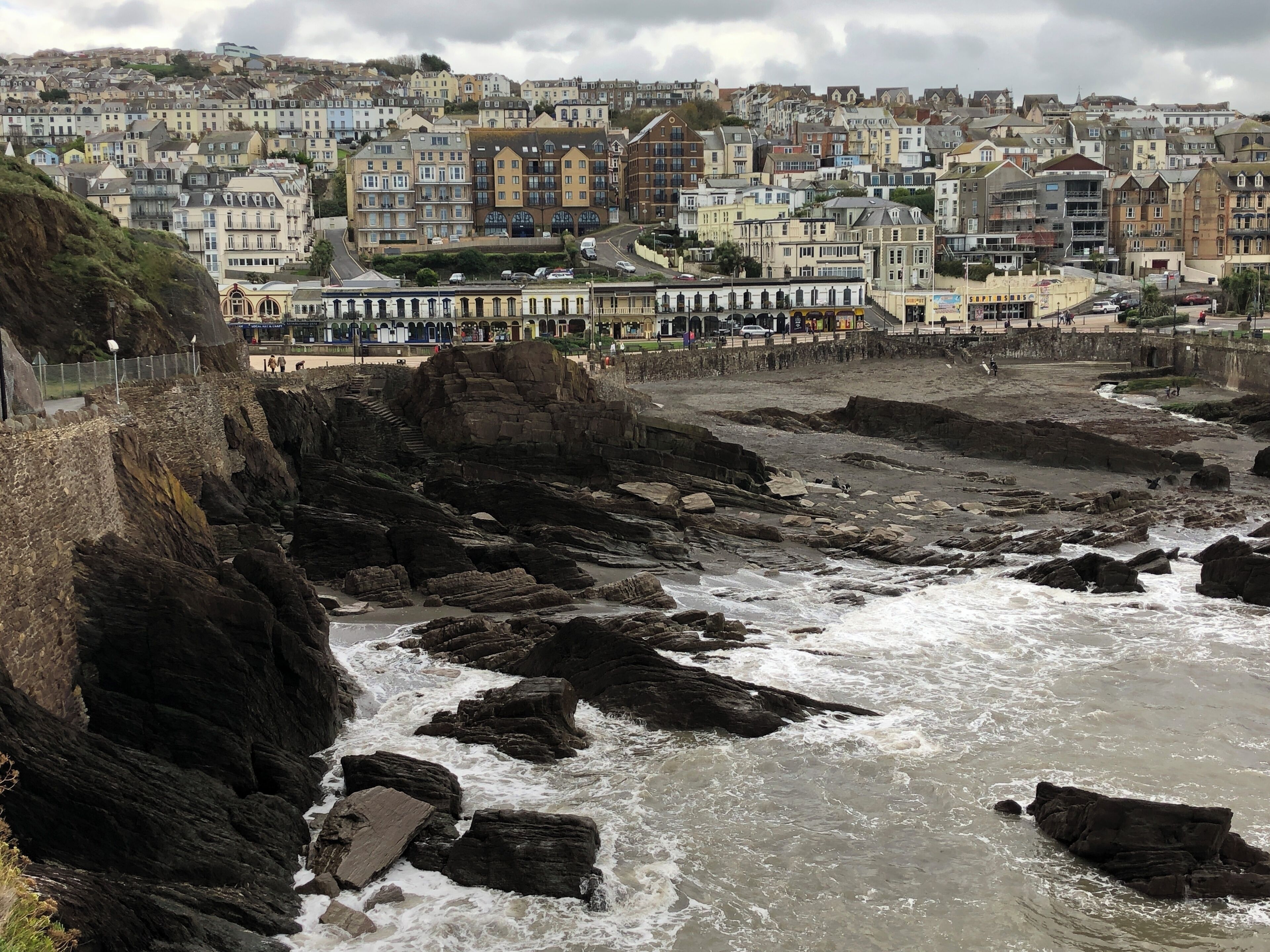 The day after the big storm, it was so peaceful at the beach (2nd November 2019).  The geology of this area was stunning, particularly with the slate formations.