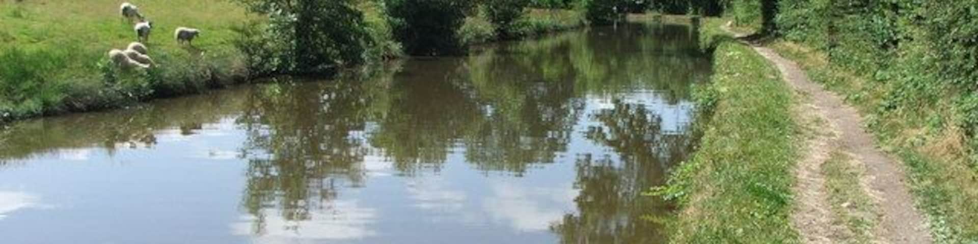 Leeds and Liverpool Canal near Low Bradley. The canal briefly calls into this square.