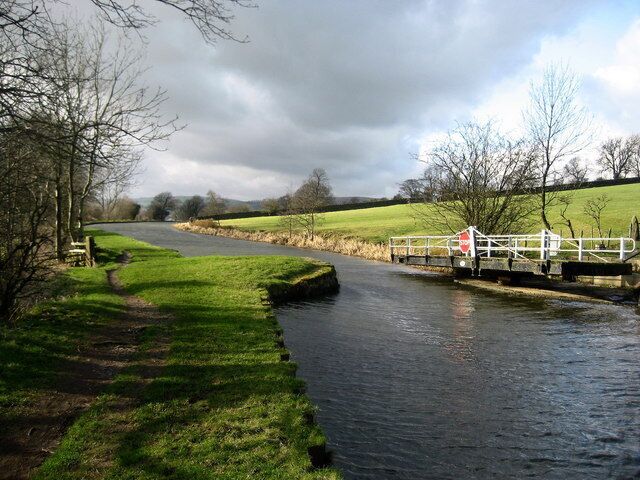 Lane House Bridge Swing Bridge on the Leeds/Liverpool Canal between Silsden and Kildwick.