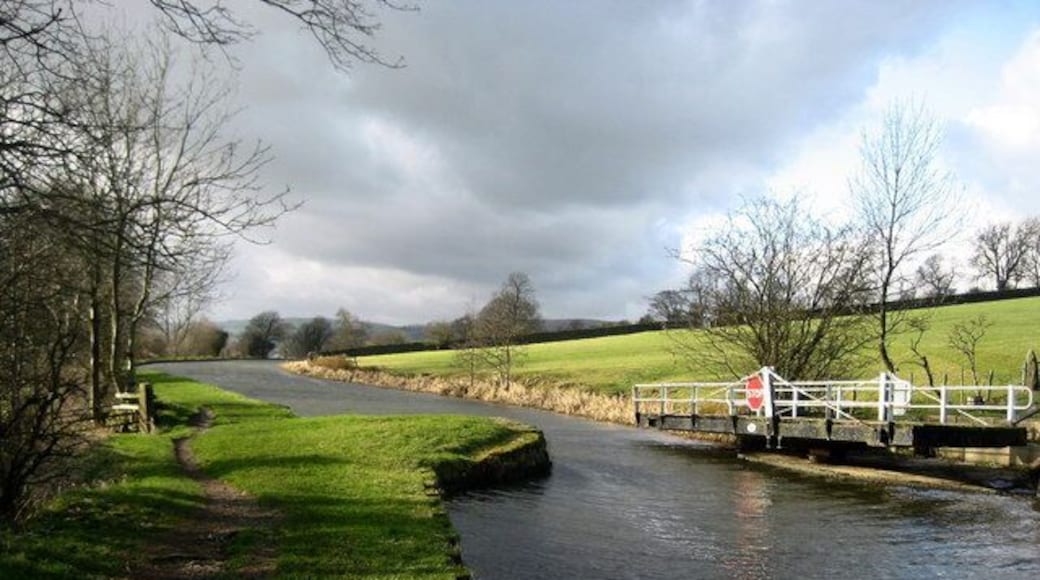 Lane House Bridge Swing Bridge on the Leeds/Liverpool Canal between Silsden and Kildwick.