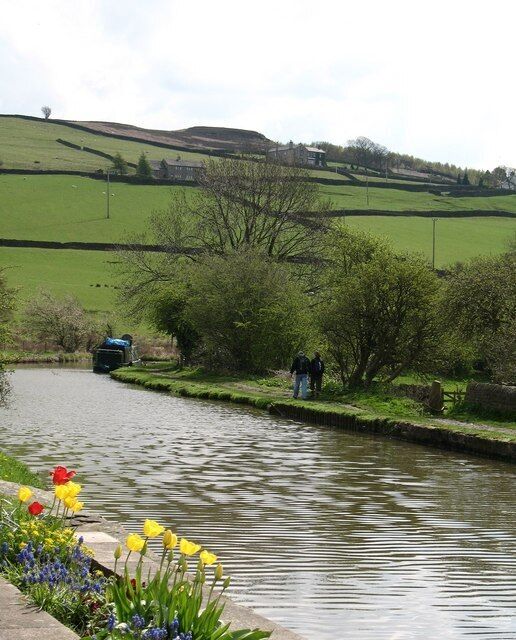 The canal at Low Bradley A view of the Leeds and Liverpool canal at Low Bradley.