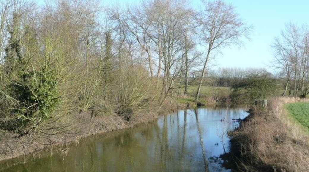 River Ray at Islip The view east of the bridge looking upstream towards Ot Moor, which this river drains.