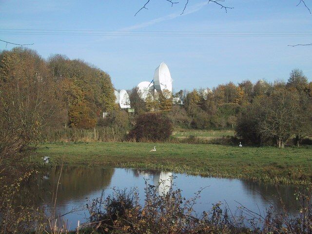 Satellite Earth Station across the Swans' Pond
