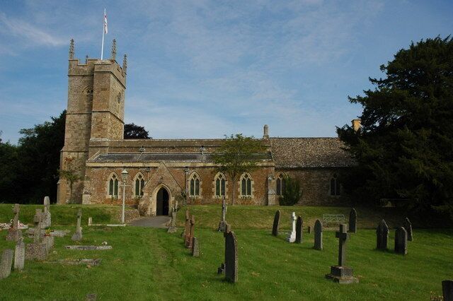 Church of England parish church of St Andrew, Kingham, Oxfordshire: view from the south