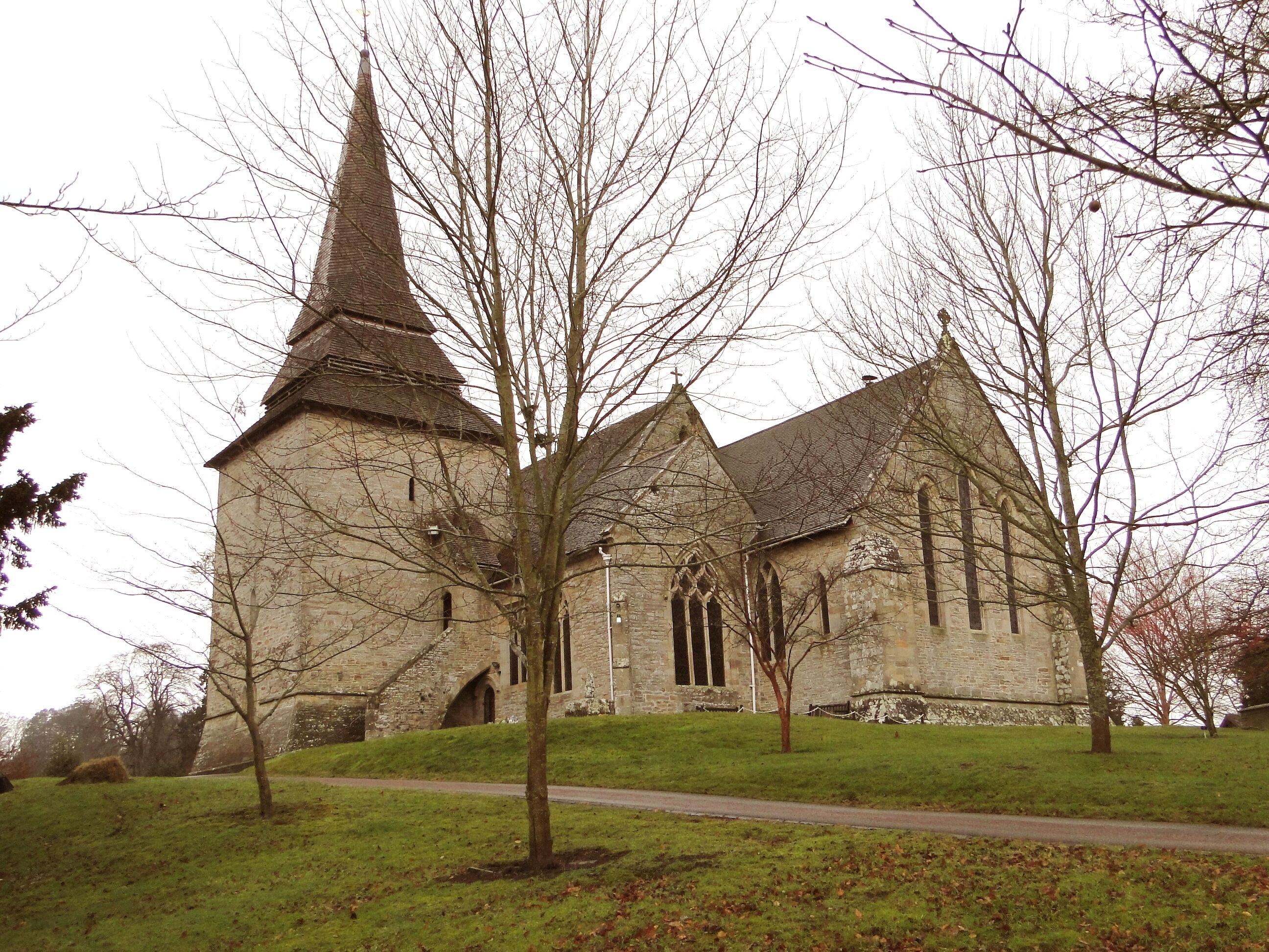 St Mary's, Kington Impressively sited on a hill to the west of the town.