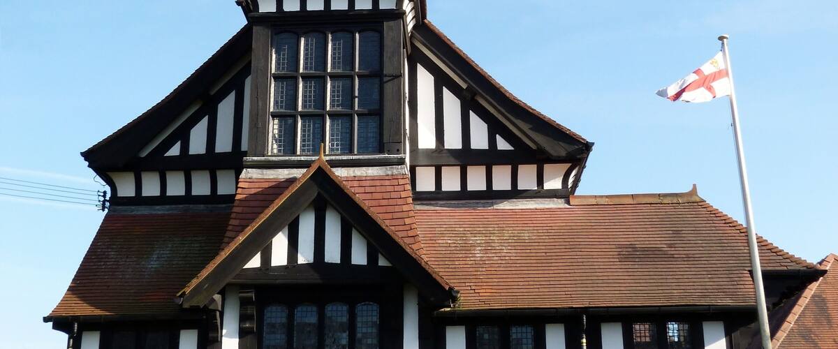 St John's parish church, The Avenue, High Legh, Cheshire, seen from the west