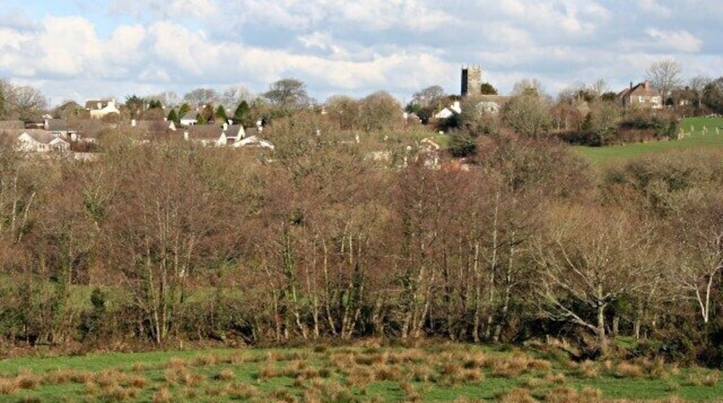 Egloskerry and the River Kensey Valley Looking across the river valley to the village of Egloskerry.