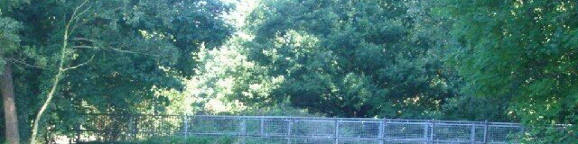 Bridge over the River Mole. A pair of bridges carries River Lane over the Mole: this is the more northerly (looking east)