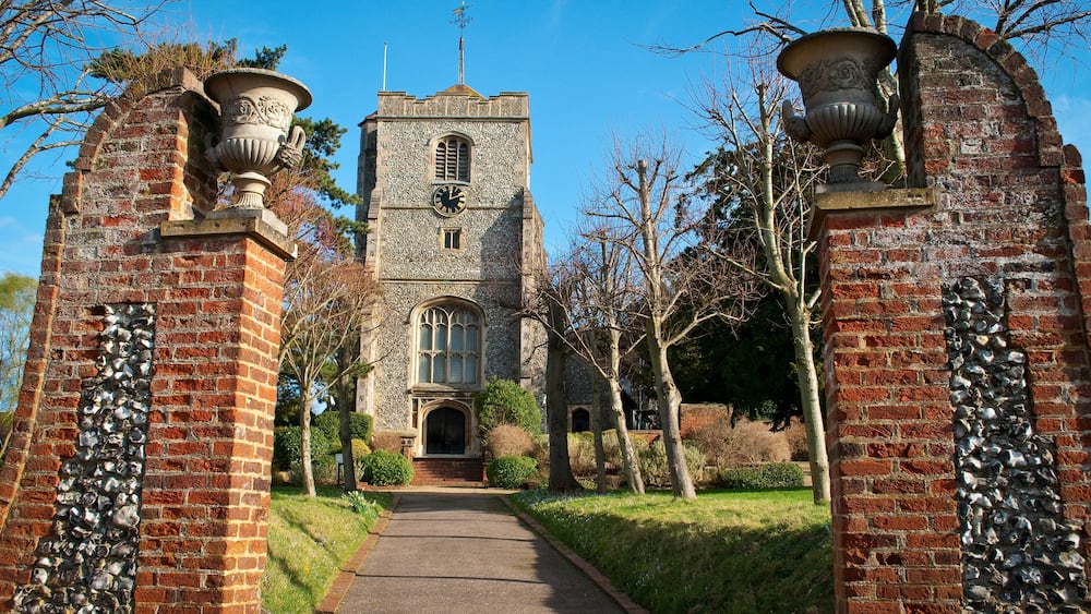 The Parish Church of St Mary and St Nicholas, built between 11th and 15th century, Leatherhead, Surrey, England, UK