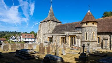 St. Michael and All Angels church in Mickleham, a village in south east England, between the towns of Dorking and Leatherhead in Surrey