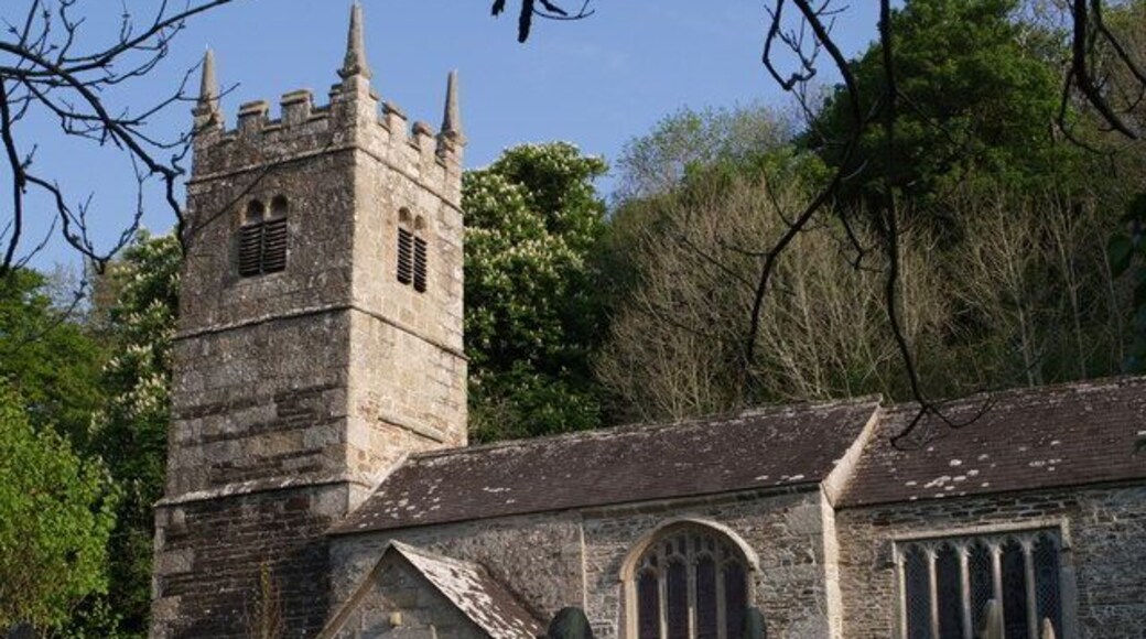 St Peter's church, Lewtrenchard "The masonry indicates several different builds" (Cherry and Pevsner). Attractive crenellations and pinnacles to the west tower.