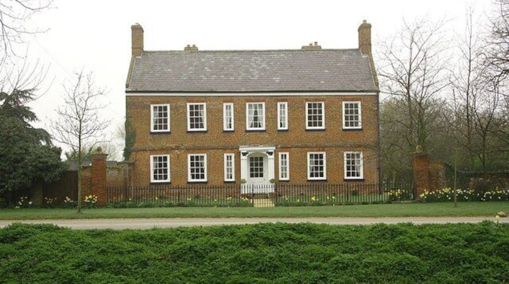 Garnsgate Hall Grade II* listed early 18th century house at Lutton Garnsgate, on a misty Spring morning