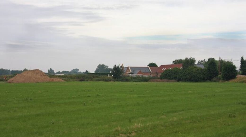 Farm Buildings Seen from Vicarage Lane, looking towards Roman Bank.