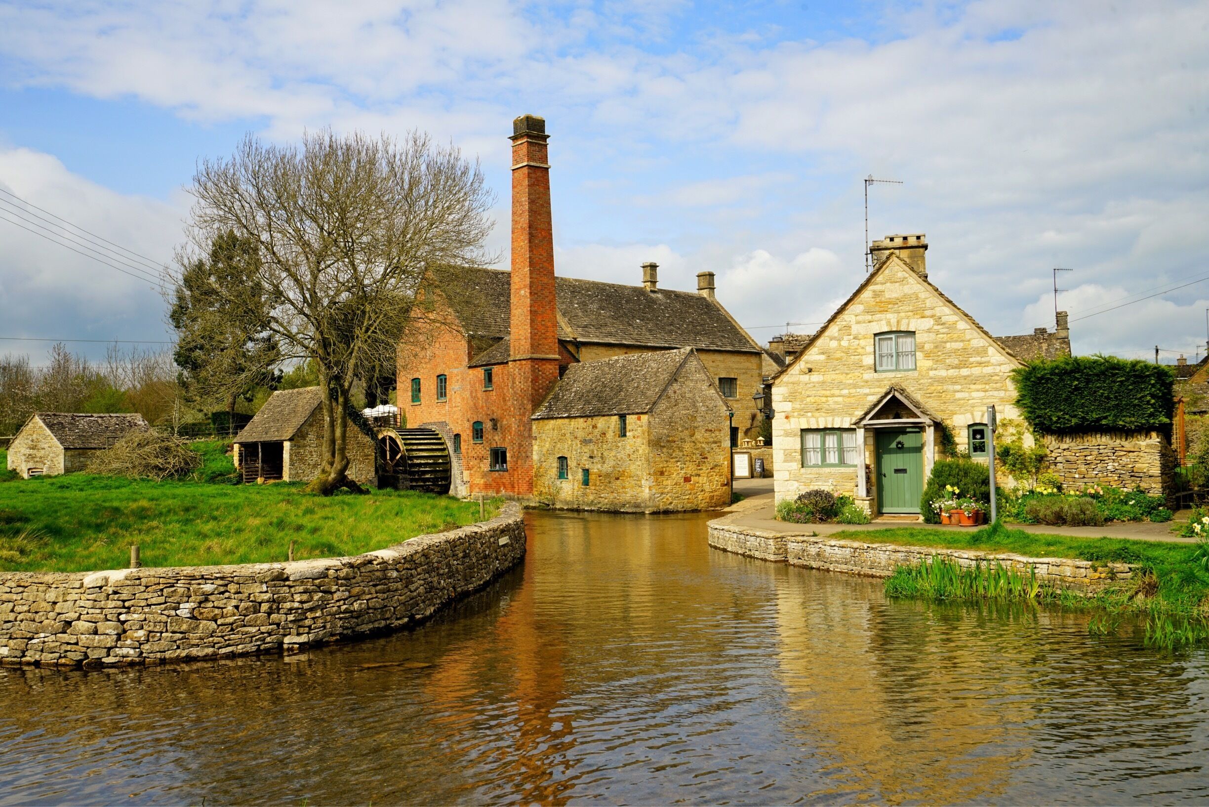 View of the old mill in Lower Slaughter in the Cotswolds. 