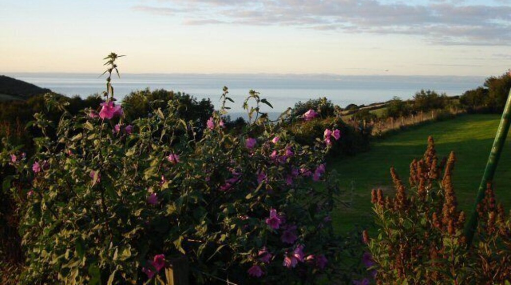 From West Lyn Campsite. A View of Wales on the horizon.