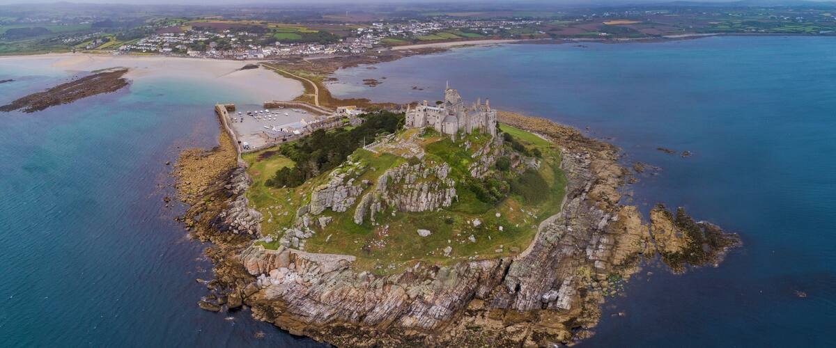 aerial st michaels mount england 2017