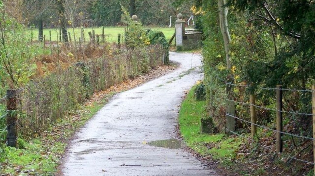 Bridleway near Seend Cleeve The bridleway uses the private drive to reach Cleeve Farm.