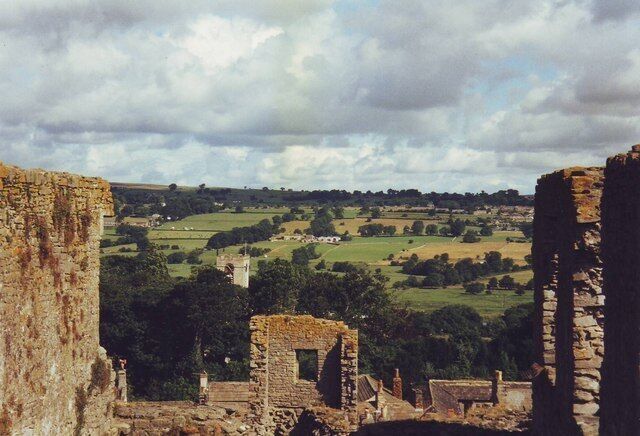 Middleham ruined castle walls, from the inside, North Yorkshire Middleham is famous for the castle, race horses and a fish and chip shop!