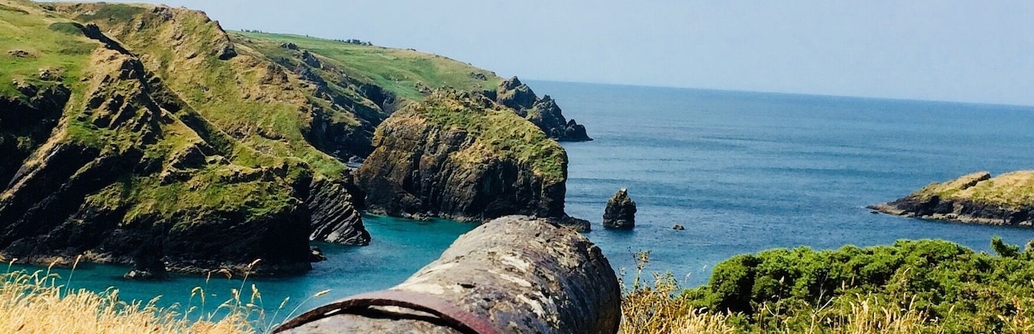 This real beauty of a cannon , still sits proud Guarding our shores over the Cornish seas.