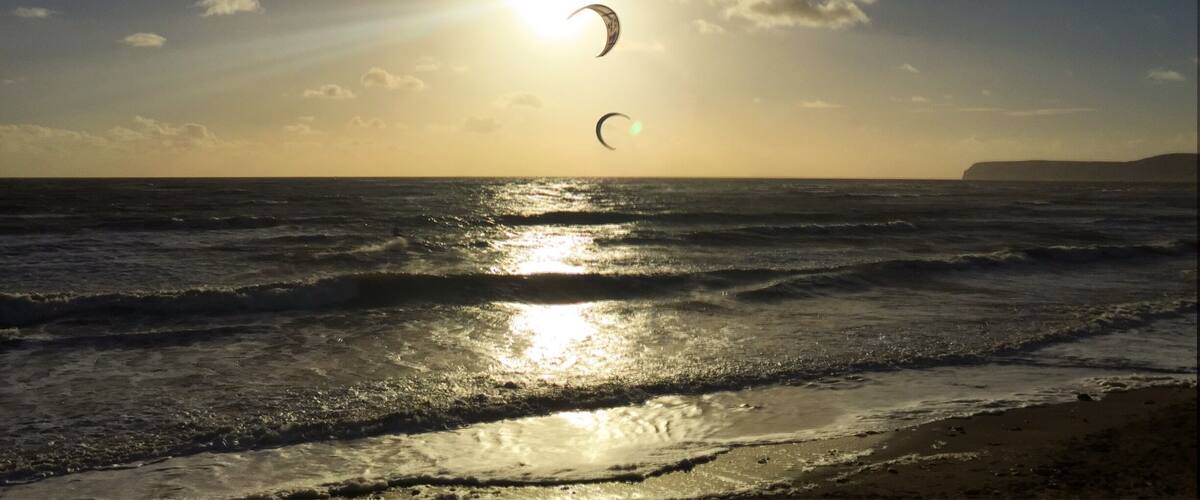 Watching the kite surfers at Brook.