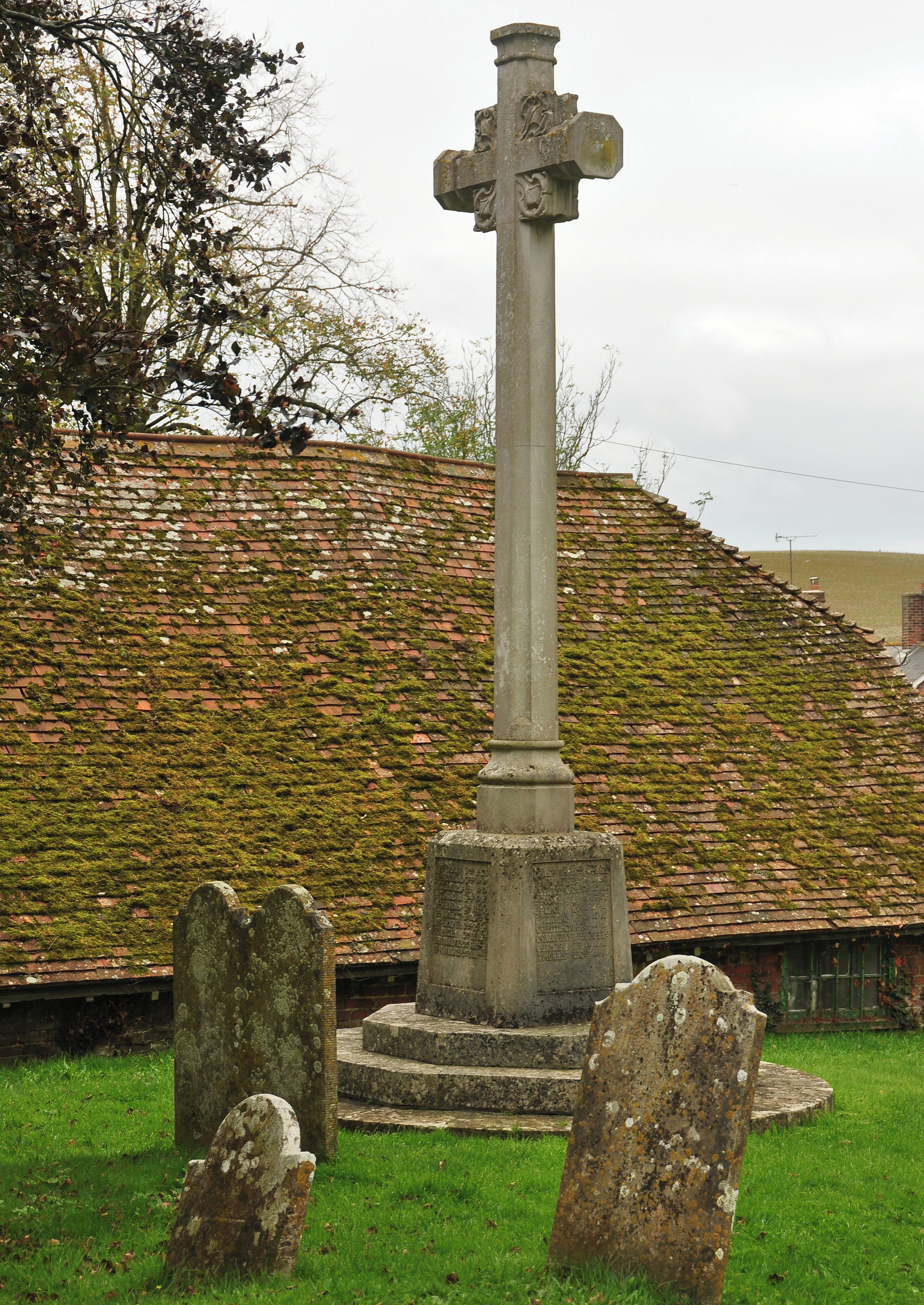 The war memorial in the churchyard of St. George's Church in Arreton on the Isle of Wight.