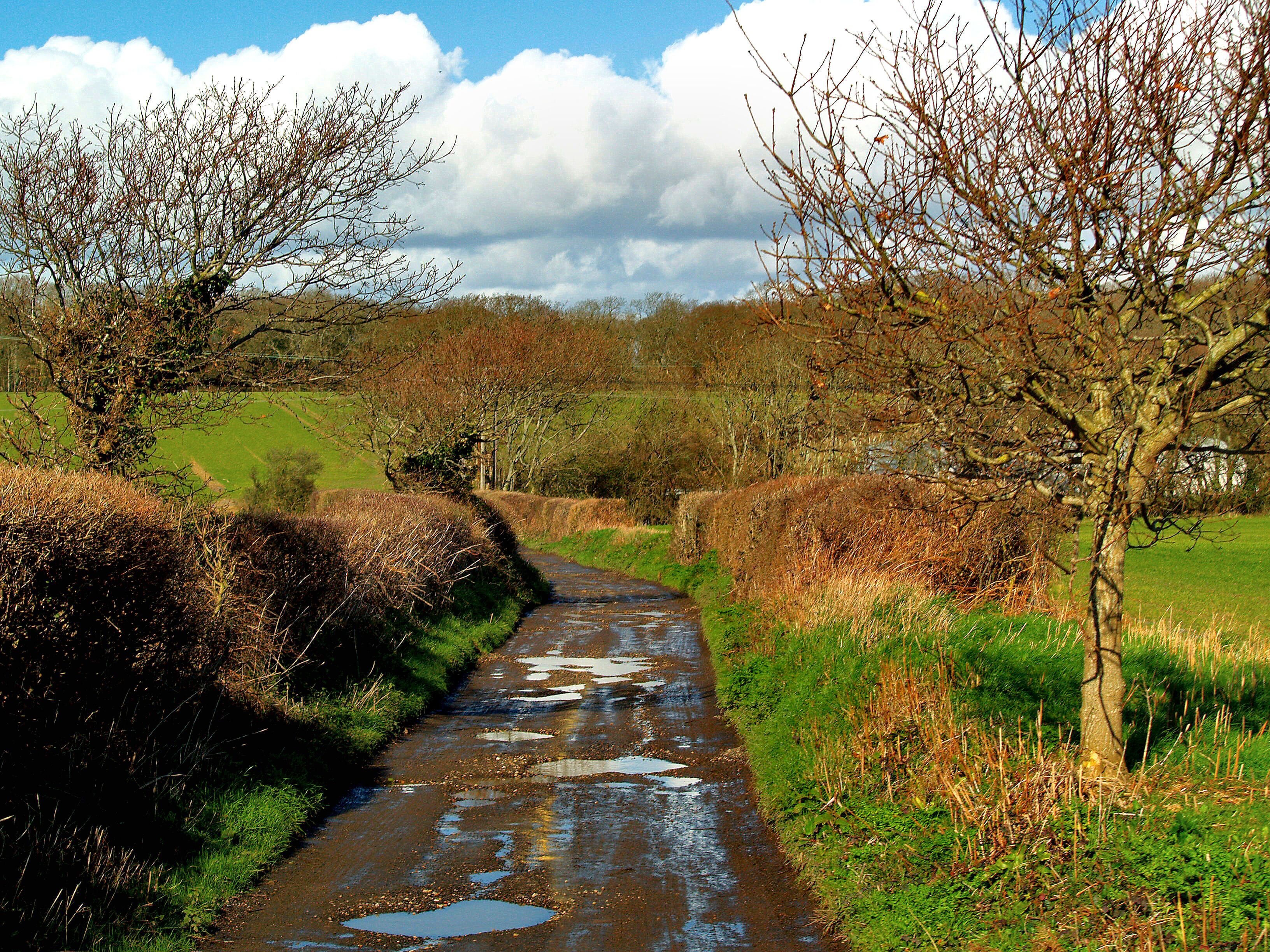 Track to old Watchwell Station, in Calbourne, Isle of Wight.