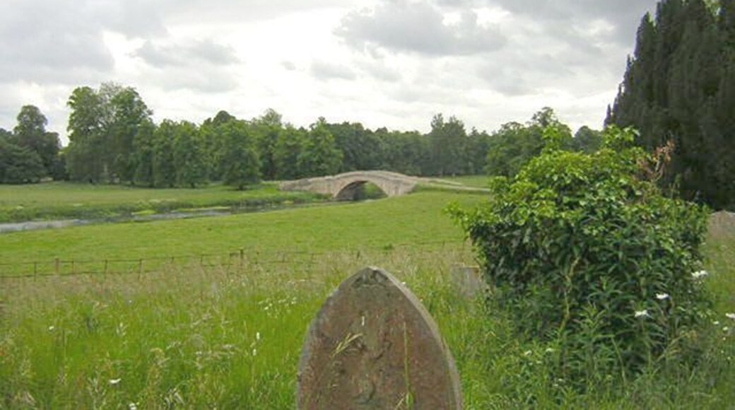 Tyringham Bridge The bridge spans the River Great Ouse, that runs through the park, seen from the churchyard of St Peter's Church, Tyringham. The bridge was designed by Sir John Soane in 1793, he also did Tyringham House.