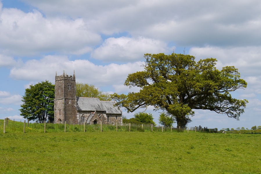 St Marys parish church, Ashbury Devon, seen from the southwest