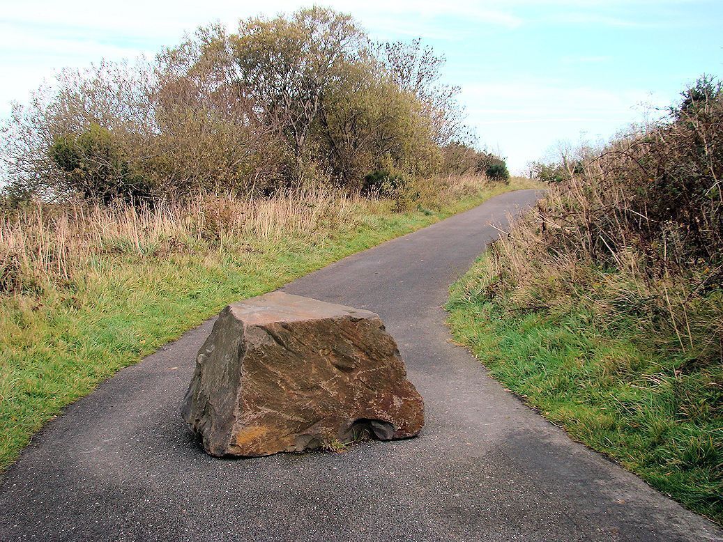Large 'pebble' on Granite Way cycle path.