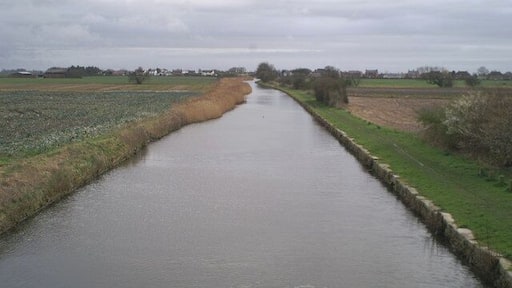 South from Hulme's Bridge. The stretch to Halsall Warehouse Bridge on the Leeds & Liverpool Canal