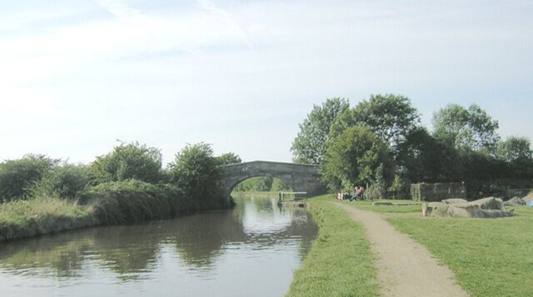 Moss Bridge. Not only a fine stone bridge over the canal, but a rather nice children's play area in the foreground