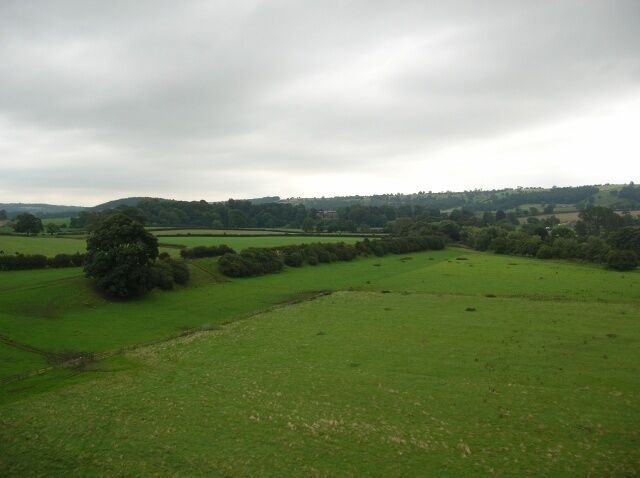 From the Wharfe viaduct The view just before crossing the Wharfe on the Wharfe viaduct.