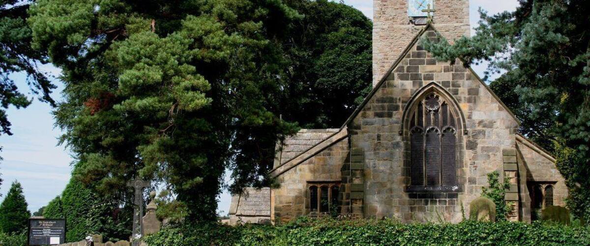St Oswald's Parish Church, Leathley. A closer view of the stocks can be seen here: 1426405