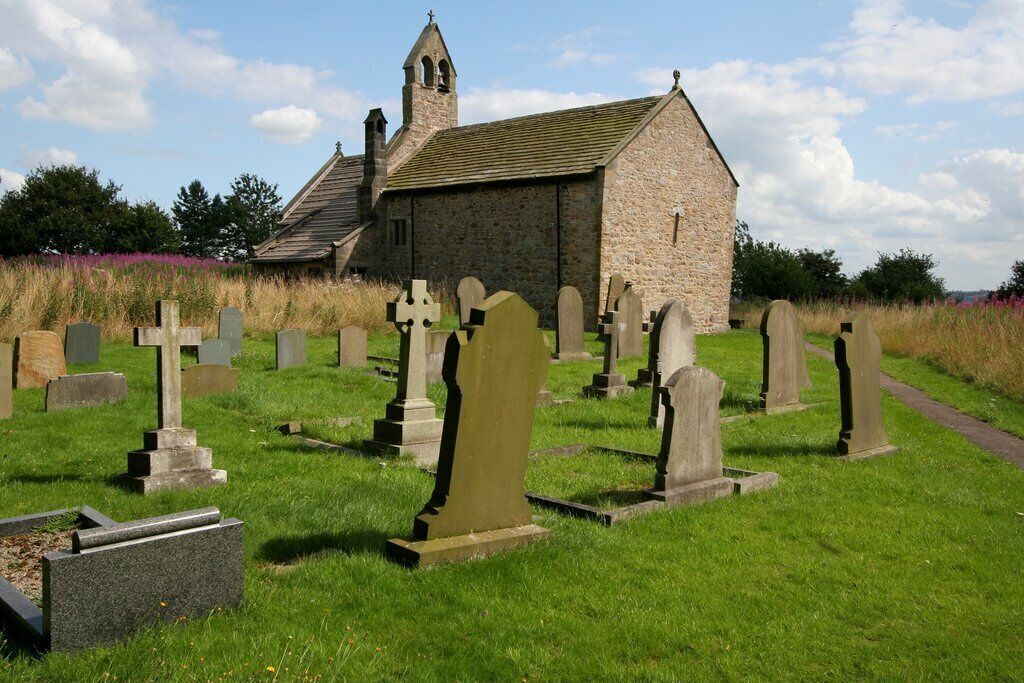 St Mary's Church, Stainburn. A similar view to 30314 which was taken four years ago. Work has begun on repairs to the northern side of the roof.
