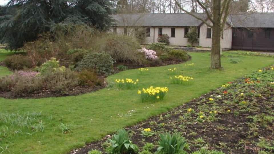 Ottershaw Memorial Garden The beautifully tended Memorial Garden in spring.