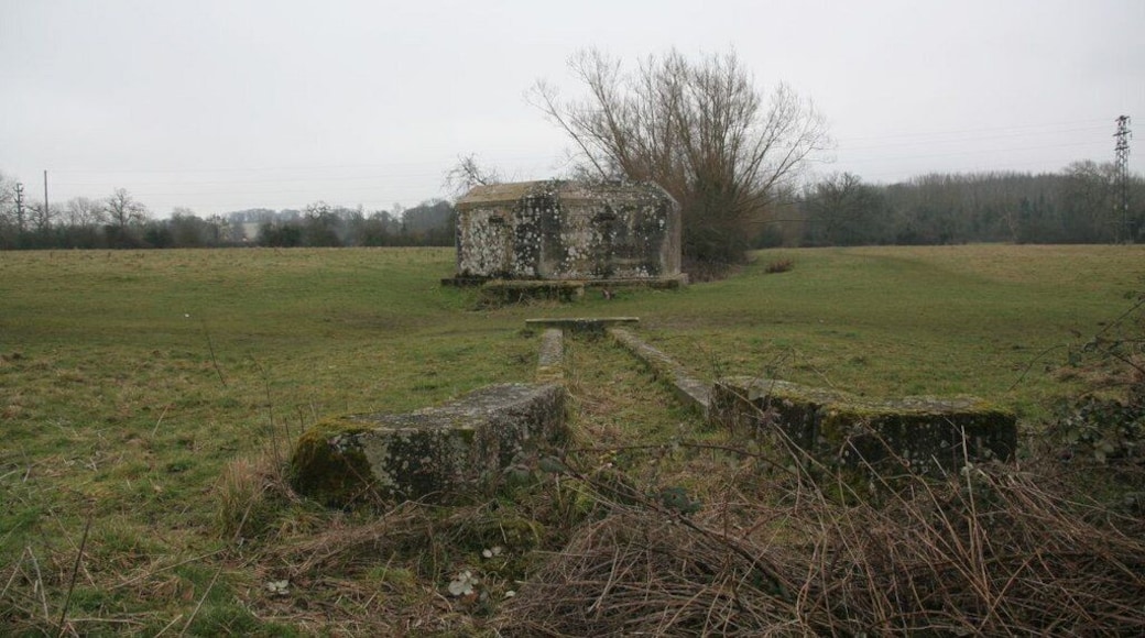 Looking up the sluice View up the sluice that fed the anti-tank ditch by the pillbox.
