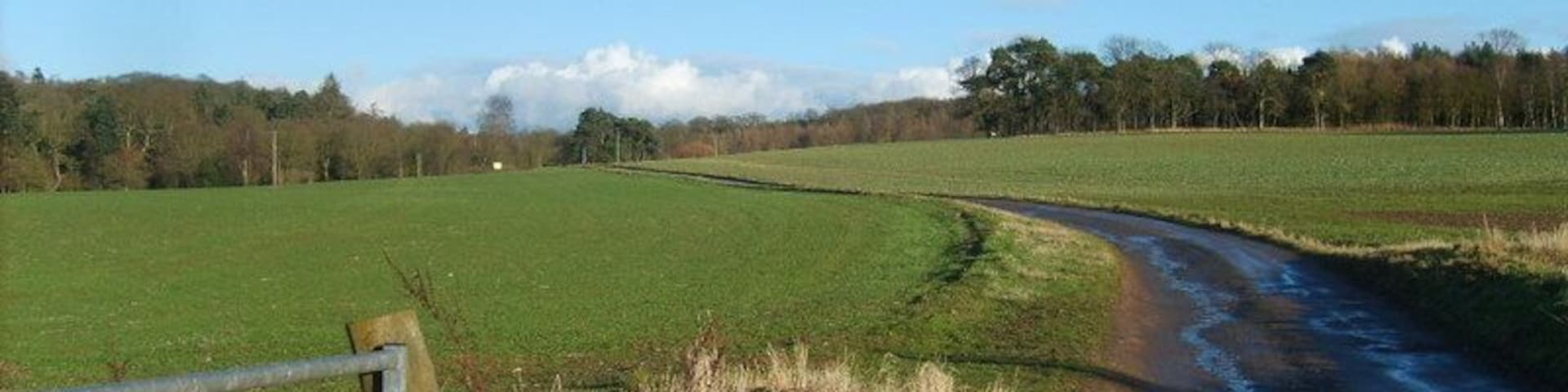 Path to Hawks Well A farm road on Patshull Crown Estate.