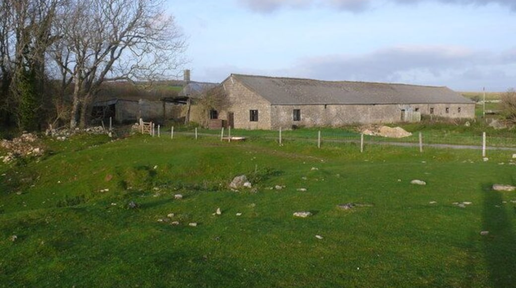 Portesham Farm Portesham farm buildings in the direction of Hardy's monument which is just visible to the left of the chimney