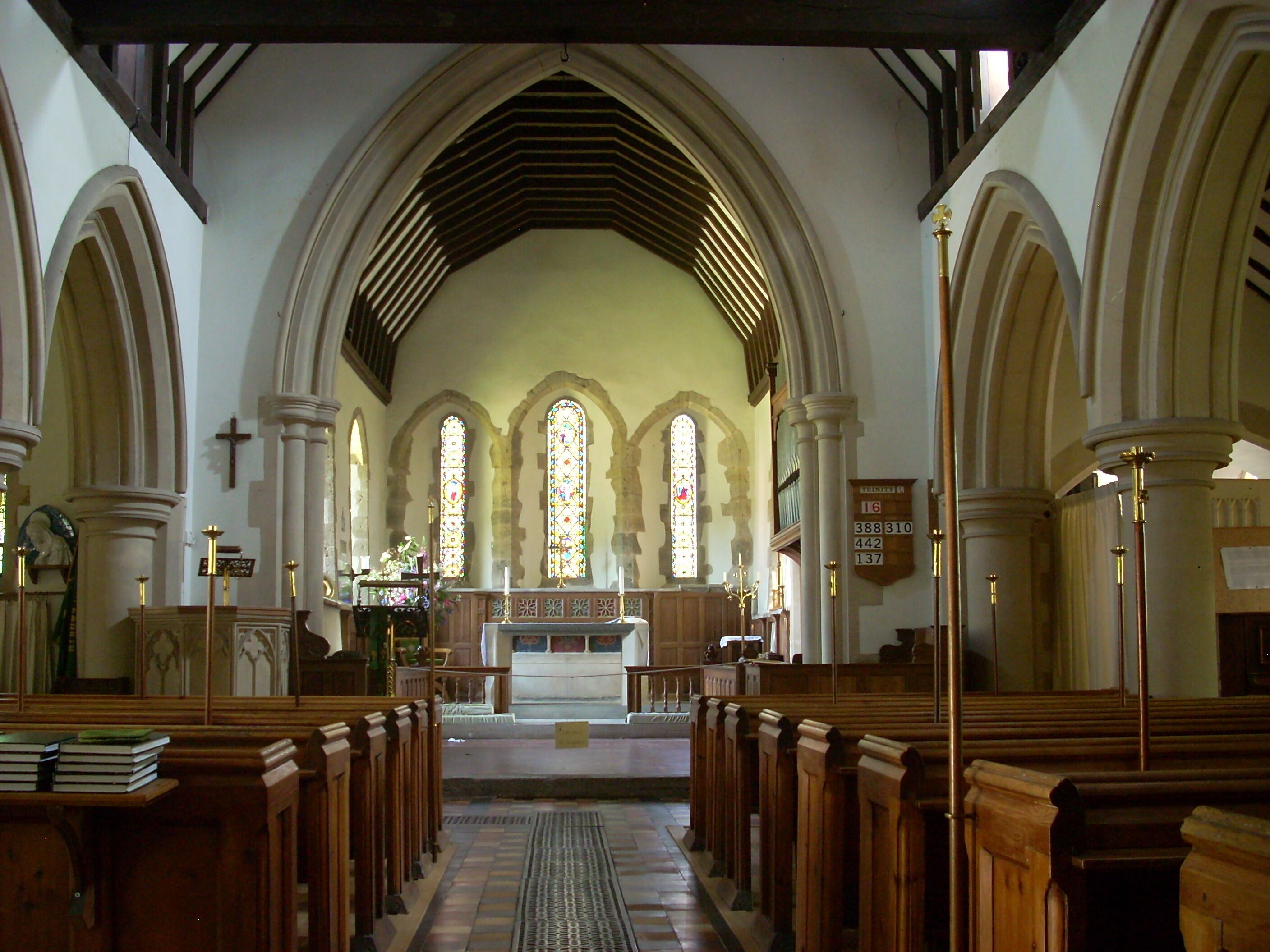 The chancel of St. Mary's Church, Fittleworth, West Sussex, UK. 13th century.