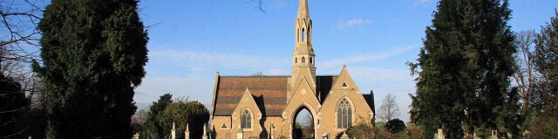 Wood Lane Cemetery, Ramsey Viewed from the entrance gateway on Wood Lane, the B1096.