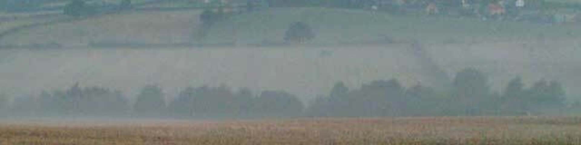 View of Spinkhill. Photograph taken at dawn from the crossroads by the Blacksmith's Arms, Barlborough Low Common