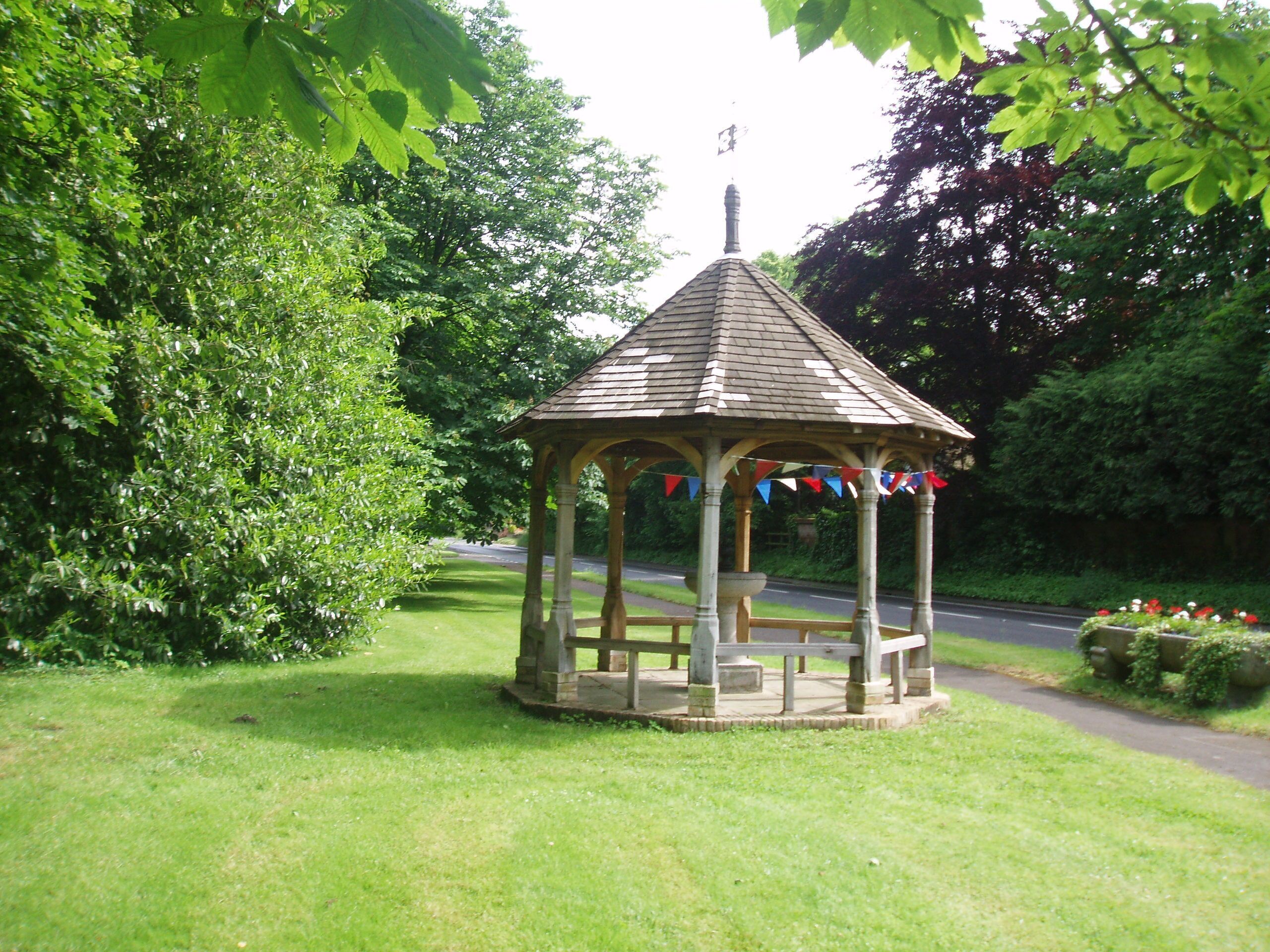 Drinking fountain in a gazebo