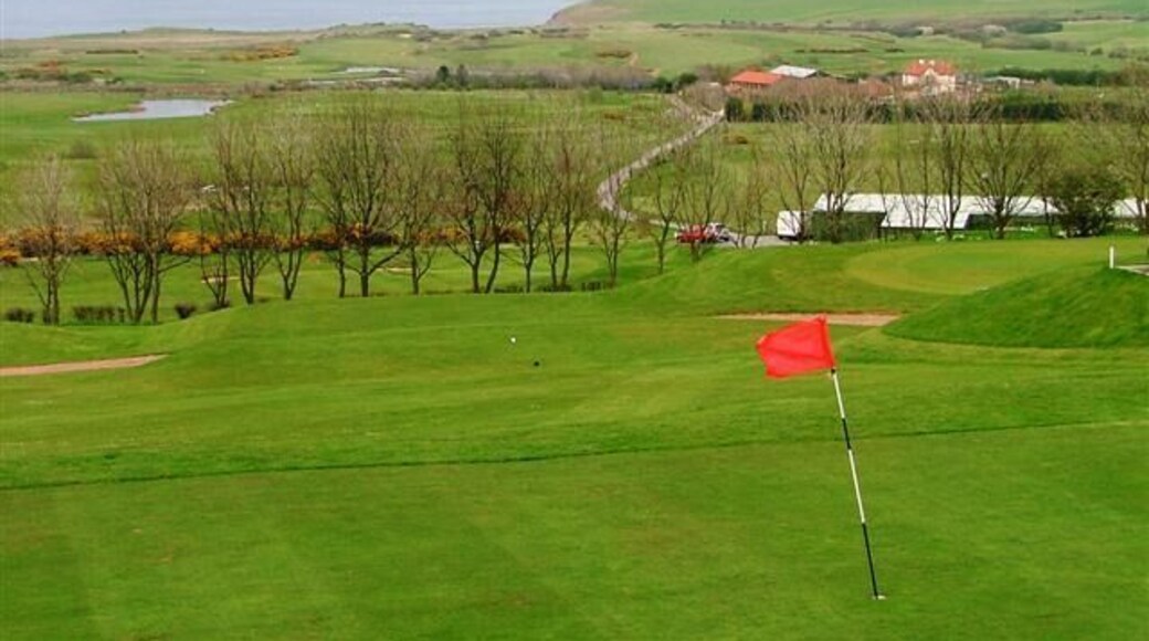 Huntley Hall Golf Course. Overlooking the North Sea with Hummersea Cliff east of Skinningrove in the distance.