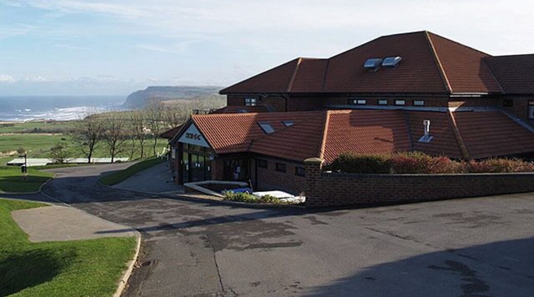 Clubhouse at Hunley Hill Golf Club Clubhouse and hotel complex, with views to Hummersea Cliff at Skinningrove